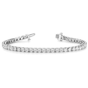 2.00 - 12.00 Carat Round Natural And Lab Created Diamond Tennis Bracelet With 4 Prong Setting