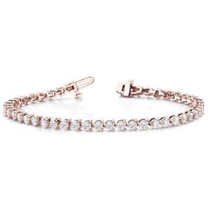 Ronni Natural Rose Gold 3 Prong Diamond Tennis Bracelet