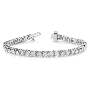 0.75 - 11.00 Carat Round Natural And Lab Created Diamond Tennis Bracelet With 4 Prong Setting