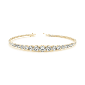 Renne Natural Yellow Gold 4 Prong Diamond Tennis Bracelet
