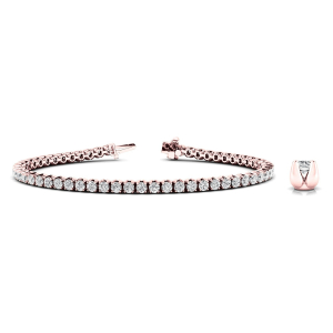 Rubee Natural Rose Gold 4 Prong Diamond Tennis Bracelet