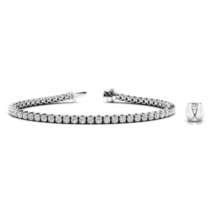 2.25 - 10.25 Carat Round Natural And Lab Created Diamond Tennis Bracelet With 4 Prong Setting