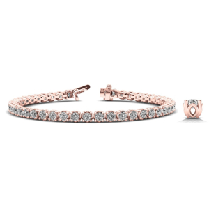 Rossie Natural Rose Gold 4 Prong Diamond Tennis Bracelet