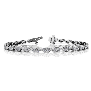Rella Natural Round cut Shared Prong  Diamond Tennis Bracelet