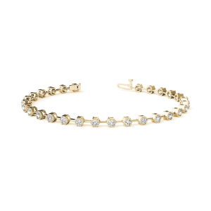 Reanne Natural Yellow Gold 6 Prong Diamond Tennis Bracelet