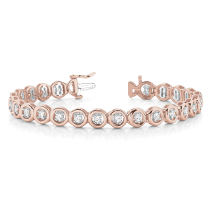 Posey Natural Rose Gold 4 Prong Diamond Tennis Bracelet