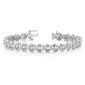 Posey 0.50 - 3.00 Carat Natural Round cut 4 Prong  Diamond Tennis Bracelet