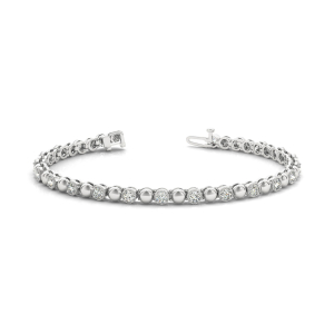 0.66 Carat Round Natural And Lab Created Diamond Tennis Bracelet With 4 Prong Setting