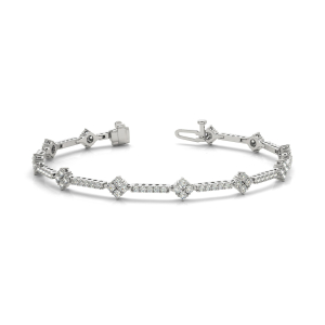 Romi 1.33 Carat Natural Round cut 4 Prong  Diamond Tennis Bracelet