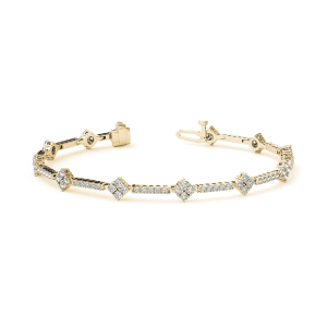Romi Natural Yellow Gold 4 Prong Diamond Tennis Bracelet