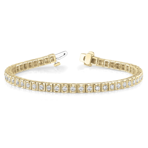 Rosanna Natural Yellow Gold 4 Prong Diamond Tennis Bracelet