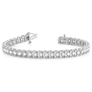0.50 - 4.00 Carat Round Natural And Lab Created Diamond Tennis Bracelet With 4 Prong Setting