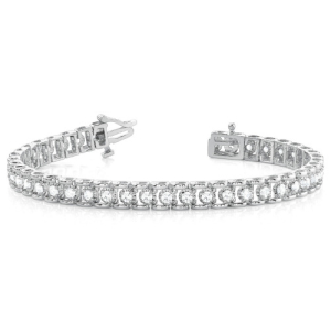 Perrie 0.50 - Carat Natural Round cut 4 Prong  Diamond Tennis Bracelet