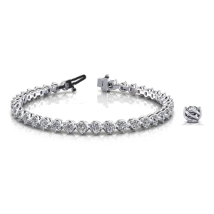 Roxie Natural Rose Gold 4 Prong Diamond Tennis Bracelet