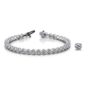 Roxie Natural Round cut 4 Prong  Diamond Tennis Bracelet