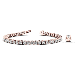 Ricka Natural Rose Gold 4 Prong Diamond Tennis Bracelet