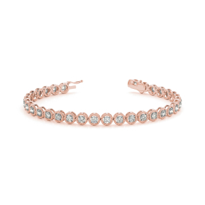 Ricole Natural Rose Gold Illusion Set Diamond Tennis Bracelet