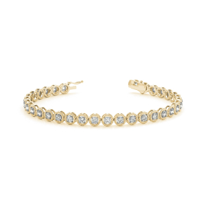Ricole Natural Yellow Gold Illusion Set Diamond Tennis Bracelet