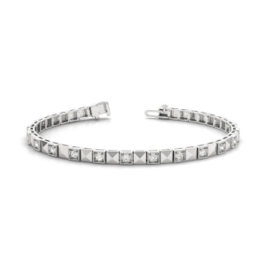 Pearlie Natural Round cut 4 Prong  Diamond Tennis Bracelet