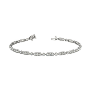 0.63 Carat Round Natural And Lab Created Diamond Tennis Bracelet With 4 Prong Setting