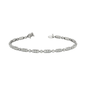 Prisma Natural Round cut Prong Set  Diamond Tennis Bracelet