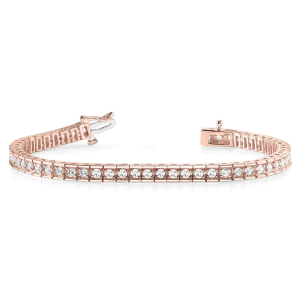 Ryiah Natural Rose Gold 4 Prong Diamond Tennis Bracelet