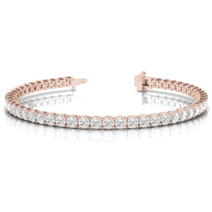 Rashel Natural Rose Gold 4 Prong Diamond Tennis Bracelet