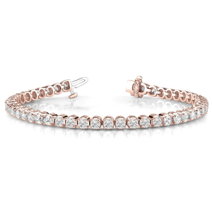 Rielle Natural Rose Gold 4 Prong Diamond Tennis Bracelet