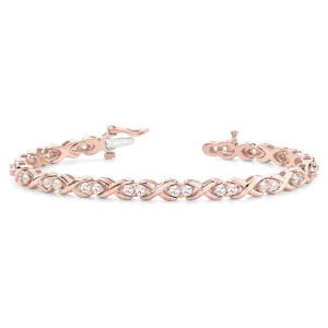 Rosy Natural Rose Gold XO Diamond Tennis Bracelet