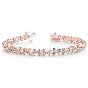 Ricki Natural Rose Gold XO Diamond Tennis Bracelet