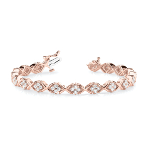 Rayleen Natural Rose Gold XO Diamond Tennis Bracelet