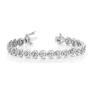 Payge Natural Platinum Heart  Diamond Tennis Bracelet