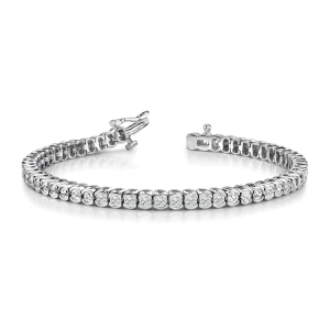 Rayelle Natural Semi Bezel Diamond Tennis Bracelet