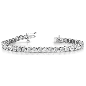 Rainy Natural Semi Bezel Diamond Tennis Bracelet