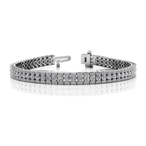 6.00 Carat Round Natural And Lab Created Diamond Multi Row Tennis Bracelet With Prong Setting