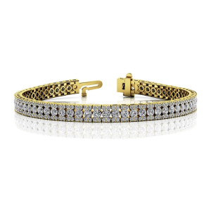 Summerr Natural Diamond Yellow Gold Prong Set Multi Row Tennis Bracelet