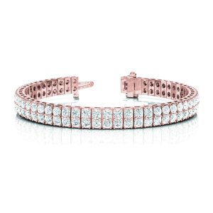 Stonilda Natural Diamond Rose Gold 4 Prong Multi Row Tennis Bracelet