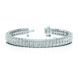 4.00 - 15.00 Carat Round Natural And Lab Created Diamond Multi Row Tennis Bracelet With Prong Setting