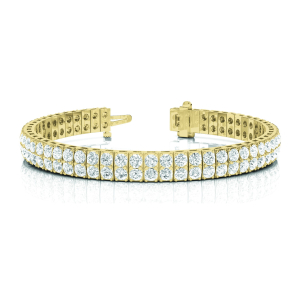 Stonilda Natural Diamond Yellow Gold 4 Prong Multi Row Tennis Bracelet