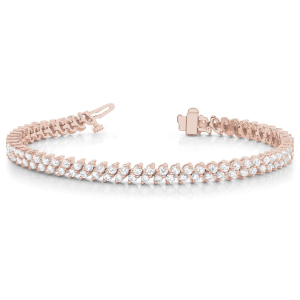 Sucga Natural Diamond Rose Gold Prong Set Multi Row Tennis Bracelet