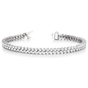 4.00 - 6.00 Carat Round Natural And Lab Created Diamond Multi Row Tennis Bracelet With Prong Setting