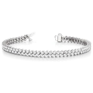 Sucga Natural Diamond Round cut Prong Set  Multi Row Tennis Bracelet