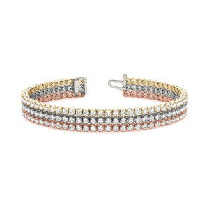 Starli Natural Diamond Rose Gold 4 Claw Set Multi Row Tennis Bracelet