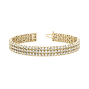 Starli Natural Diamond Yellow Gold 4 Claw Set Multi Row Tennis Bracelet