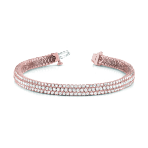 Suky Natural Diamond Rose Gold Prong Set Multi Row Tennis Bracelet