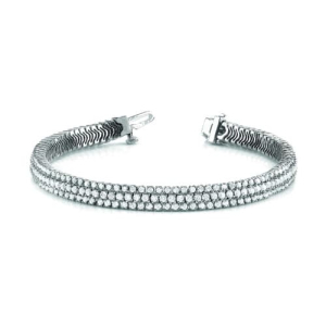 Suky Natural Diamond Round cut Prong Set  Multi Row Tennis Bracelet
