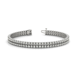 Stanilde Natural Diamond Rose Gold Crown Set Multi Row Tennis Bracelet
