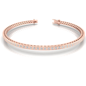 Rosey Natural Rose Gold Bezel Set Diamond Tennis Bracelet