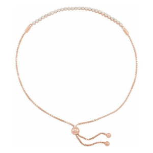 Suesan Natural Diamond Rose Gold 4 Prong Friendship Bracelet