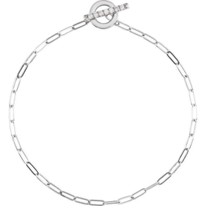 Shellee 0.10 Carat Natural Diamond Round cut 4 Prong  Chain Bracelet
